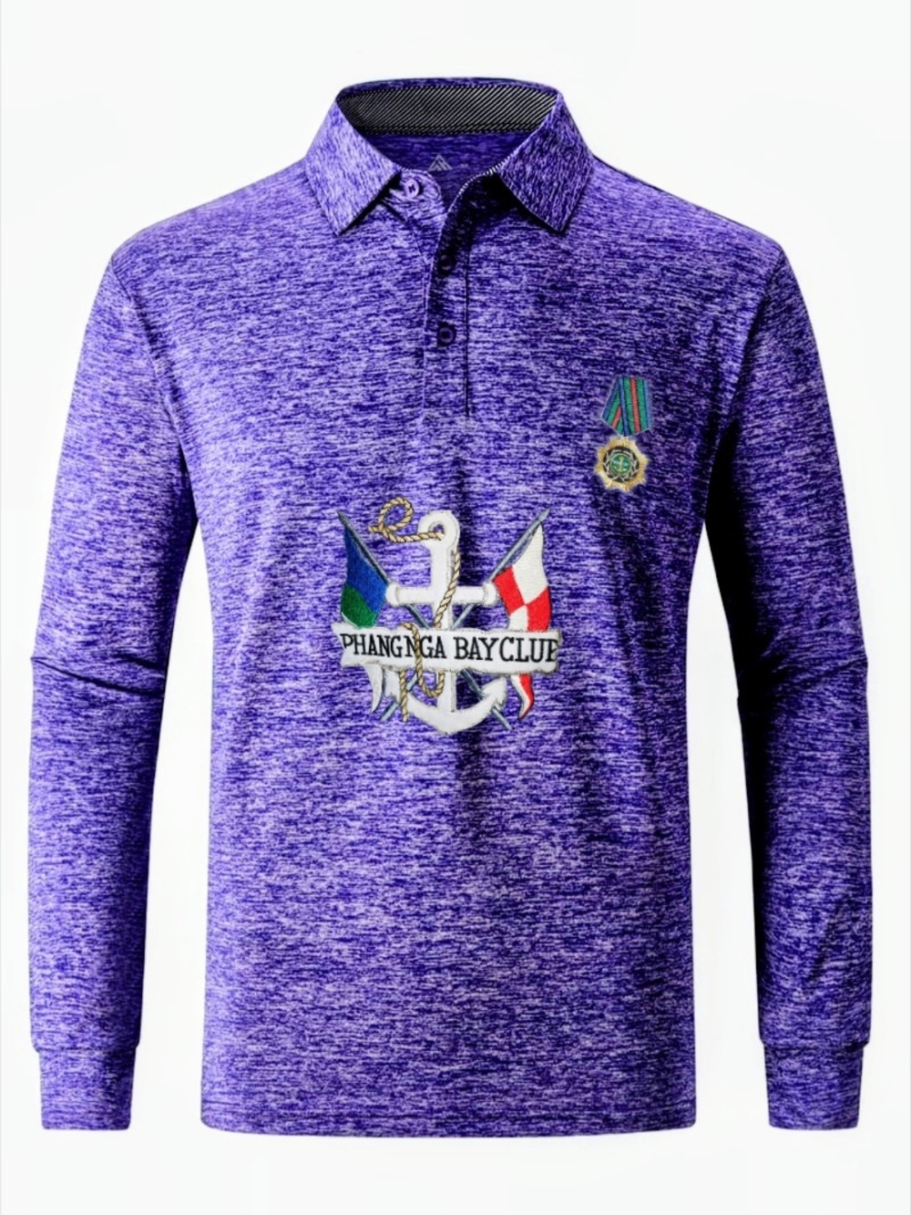 NEW 3XL Men Yachting Sailing Maritime Athleisure Shirt. Moisture Wicking. Purple
